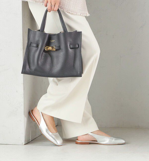 SHIPS for women「Manovie Toscane: スクエア スリング バック」|パンプス|シルバー