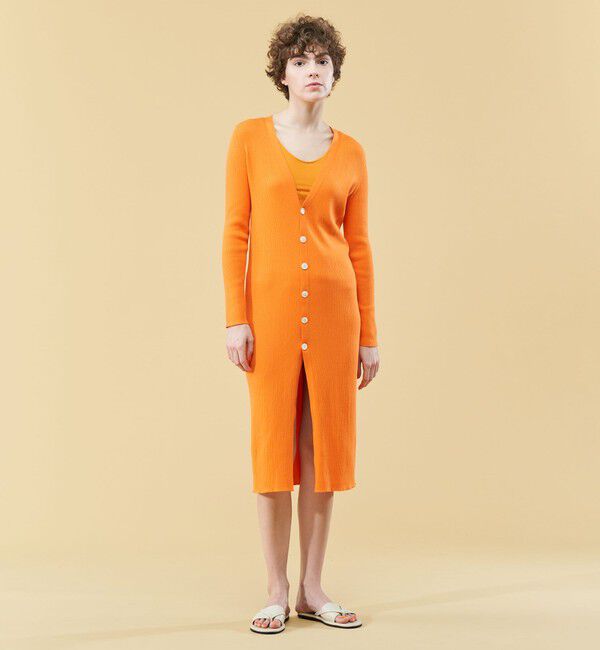 GALERIE VIE「ギザコットンリブ Vネックロングカーディガン」|カーディガン|