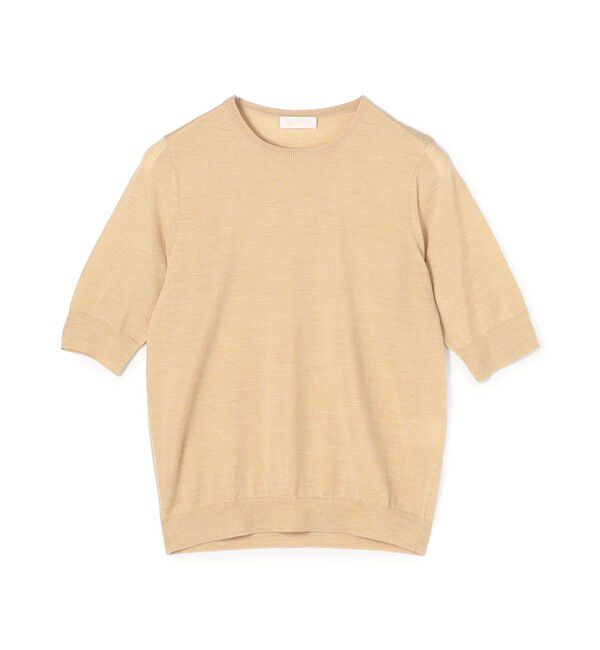 Ballsey「スーパーエクストラファインウール ハーフスリーブプルオーバー」|ニット・セーター|43 ベージュ