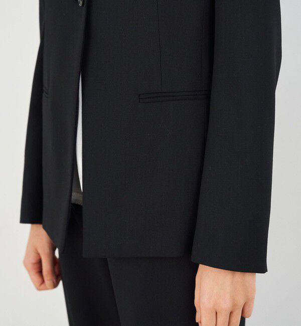 DES PRES「ポリエステルウールバラシャ Vカラージャケット」|ノーカラージャケット|