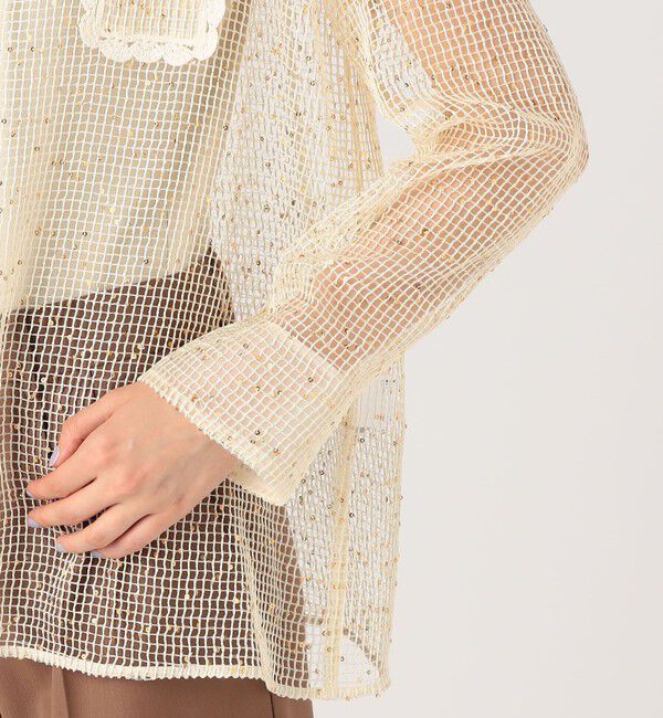 DES PRES「スパークリングネット シャツカーディガン」|シャツ・ブラウス|