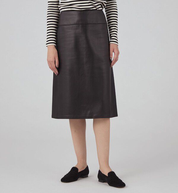 TOMORROWLAND collection「アニリンレザー トラペーズスカート」|台形|