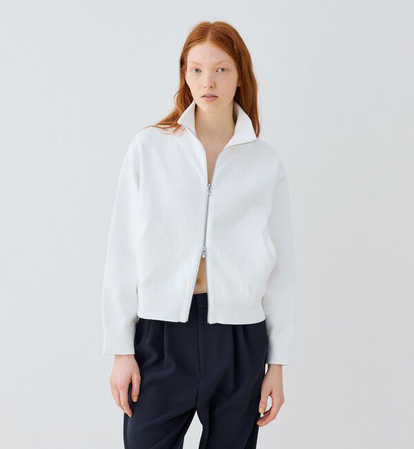 GALERIE VIE「ウェーブコットン ジップアップブルゾン」|カーディガン|
