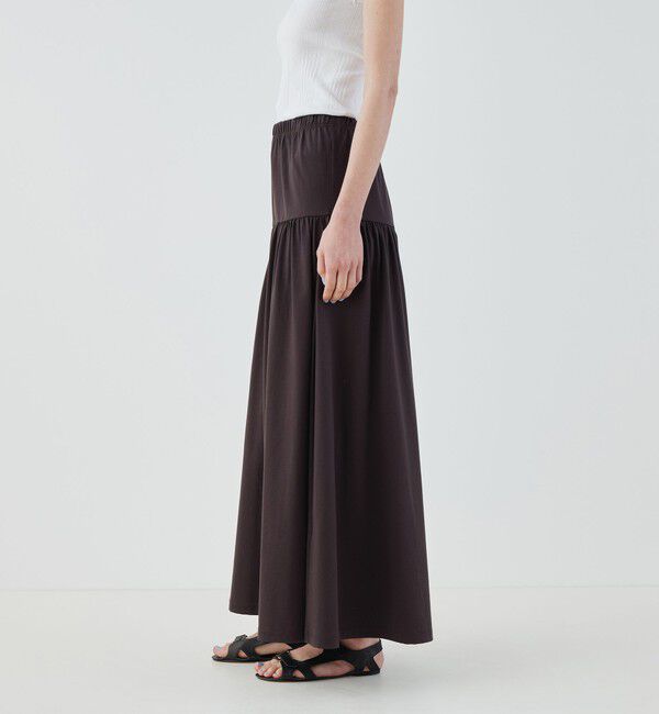 GALERIE VIE「ファインコットン ギャザーマキシスカート」|フレア|