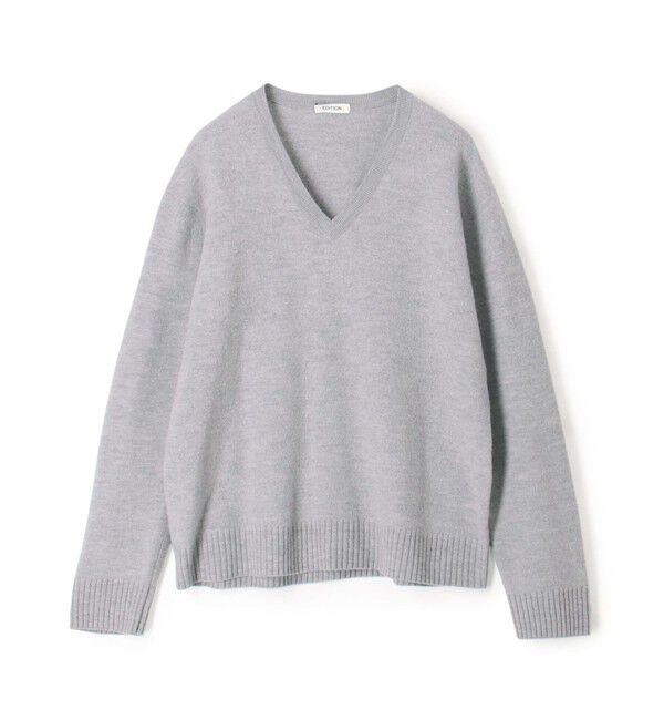 Edition「スラブ縮絨 Vネックプルオーバー」|ニット・セーター|16 ライトグレー