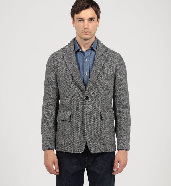 TOMORROWLAND MENS「ブリティッシュウールツイード シングルブレステッド3Bジャケット ZANIERI」|テーラードジャケット|