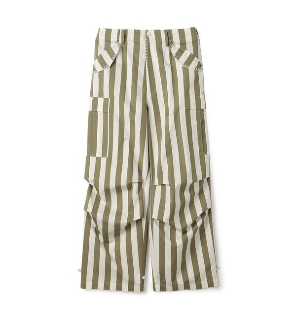 GALERIE VIE「パラソルストライプ フィールドパンツ」|カーゴ|54 グリーン系