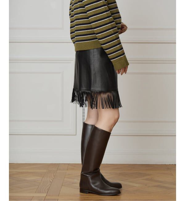 IENA LA BOUCLE「IENA LA BOUCLE レザーフリンジミニスカート」|スカート|