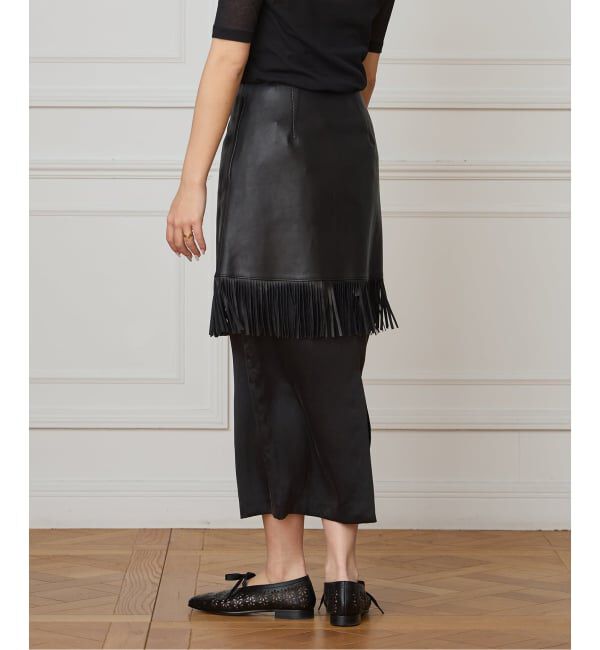 IENA LA BOUCLE「IENA LA BOUCLE レザーフリンジミニスカート」|スカート|