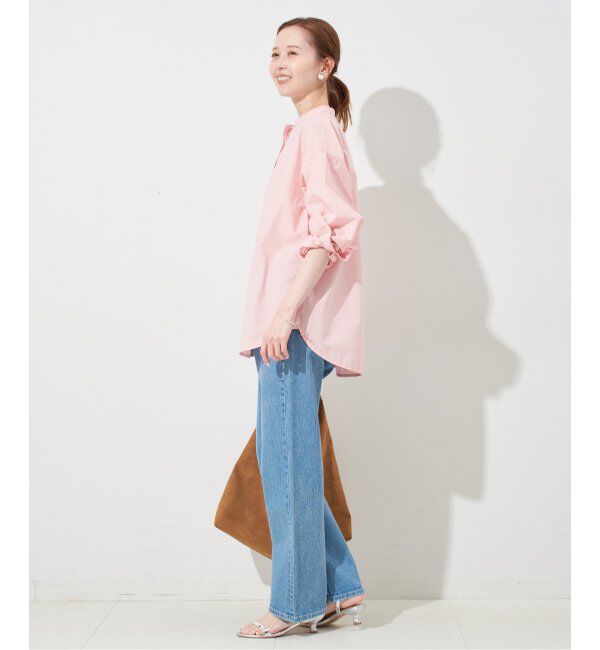 SLOBE IENA「《追加》ROYAL NAVY/ロイヤルネイビー SLOBE別注 バンドカラーシャツ」|シャツ・ブラウス|