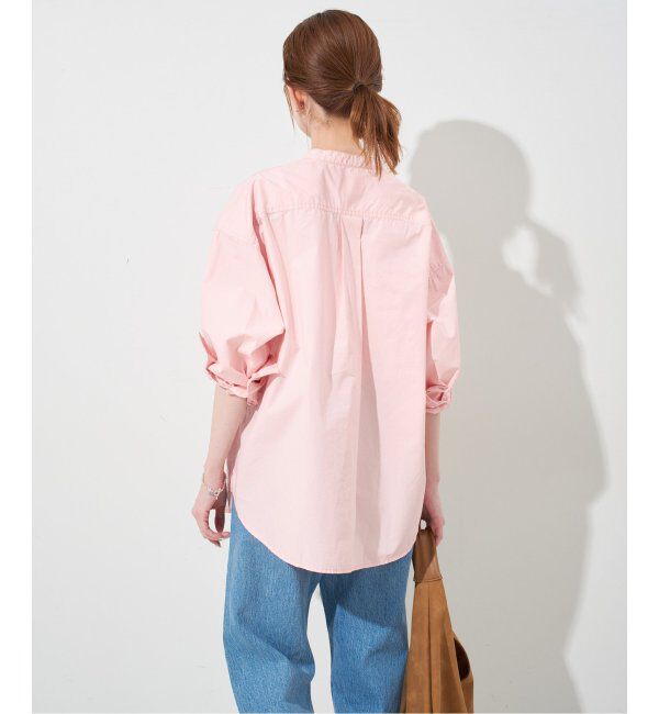 SLOBE IENA「《追加》ROYAL NAVY/ロイヤルネイビー SLOBE別注 バンドカラーシャツ」|シャツ・ブラウス|