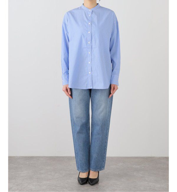 SLOBE IENA「《追加》ROYAL NAVY/ロイヤルネイビー SLOBE別注 バンドカラーシャツ」|シャツ・ブラウス|