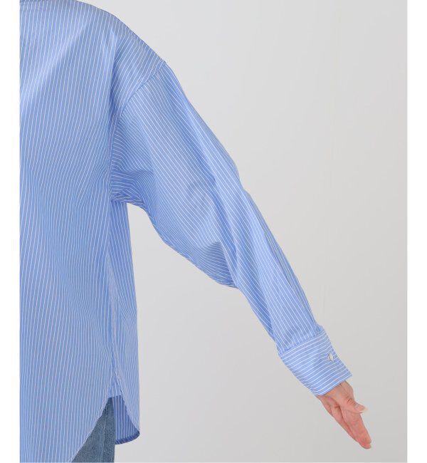 SLOBE IENA「《追加》ROYAL NAVY/ロイヤルネイビー SLOBE別注 バンドカラーシャツ」|シャツ・ブラウス|