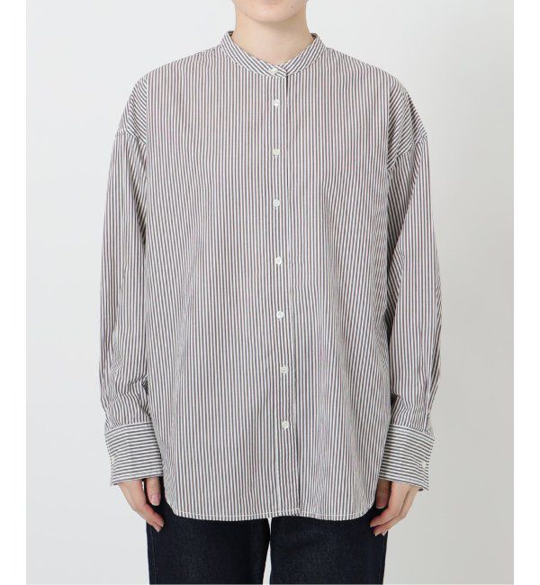 SLOBE IENA「《追加》ROYAL NAVY/ロイヤルネイビー SLOBE別注 バンドカラーシャツ」|シャツ・ブラウス|