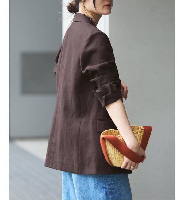 IENA「ウォッシャブル リネンミックス テーラードジャケット」|テーラードジャケット|