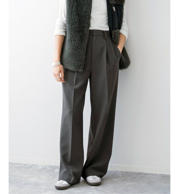 Spick and Span「《追加2》ダブルクロスツータックパンツ」|スラックス|