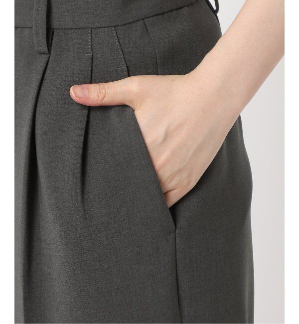 Spick and Span「《追加2》ダブルクロスツータックパンツ」|スラックス|