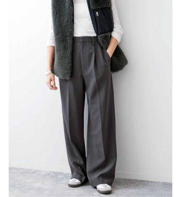 Spick and Span「《追加2》ダブルクロスツータックパンツ」|スラックス|