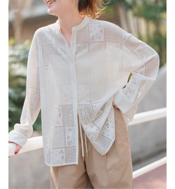 Spick and Span「《追加3》PEレースシャツ」|シャツ・ブラウス|ホワイト