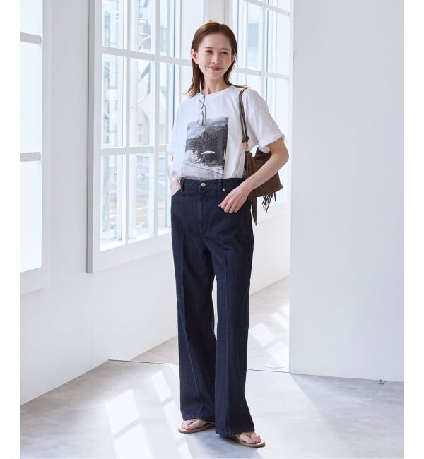 U by SPICK&SPAN「《追加予約》ハイライズストレートデニム」|デニム|