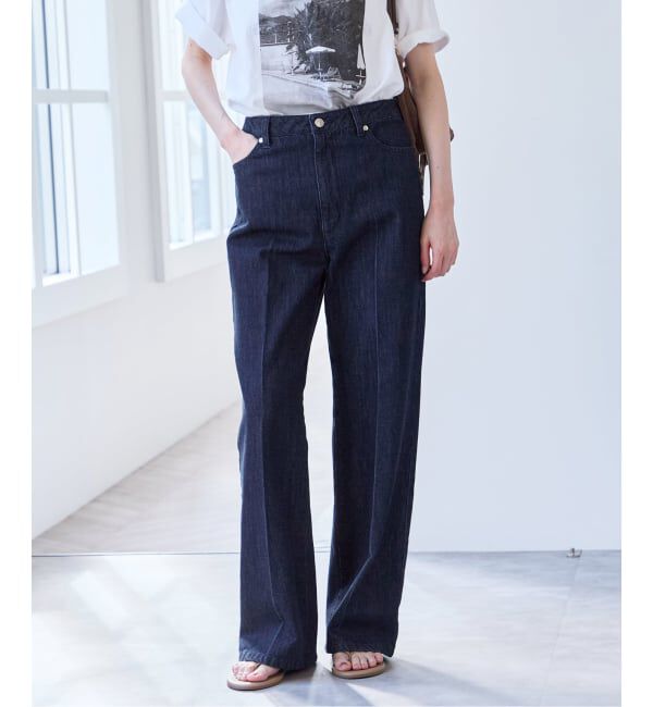 U by SPICK&SPAN「《追加予約》ハイライズストレートデニム」|デニム|