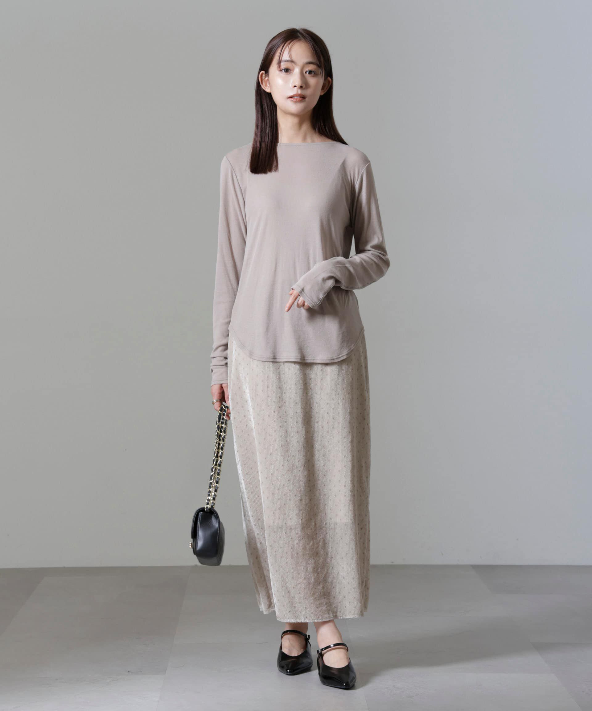 nano･universe「ストライプベロアIラインスカート」|スカート|