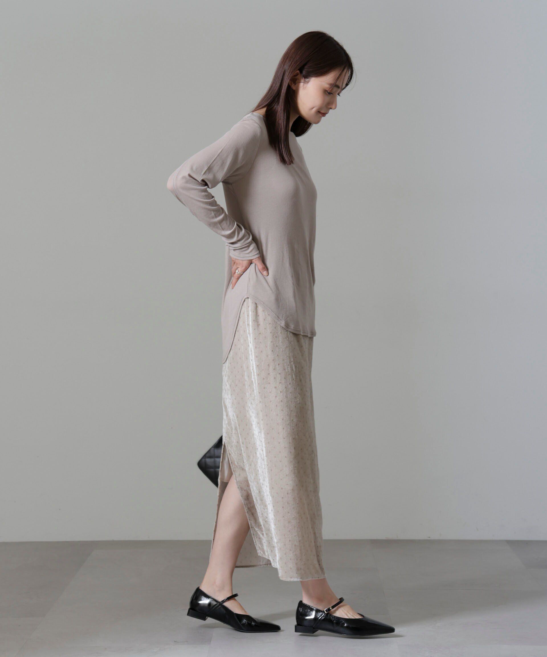 nano･universe「ストライプベロアIラインスカート」|スカート|