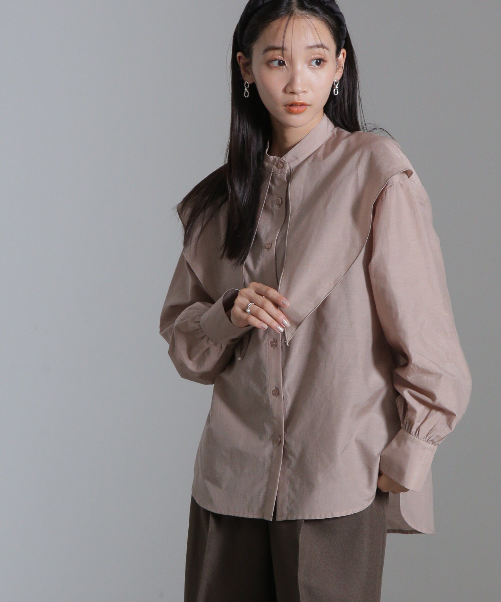 nano･universe「シルク混ビックカラーシャツ」|シャツ・ブラウス|