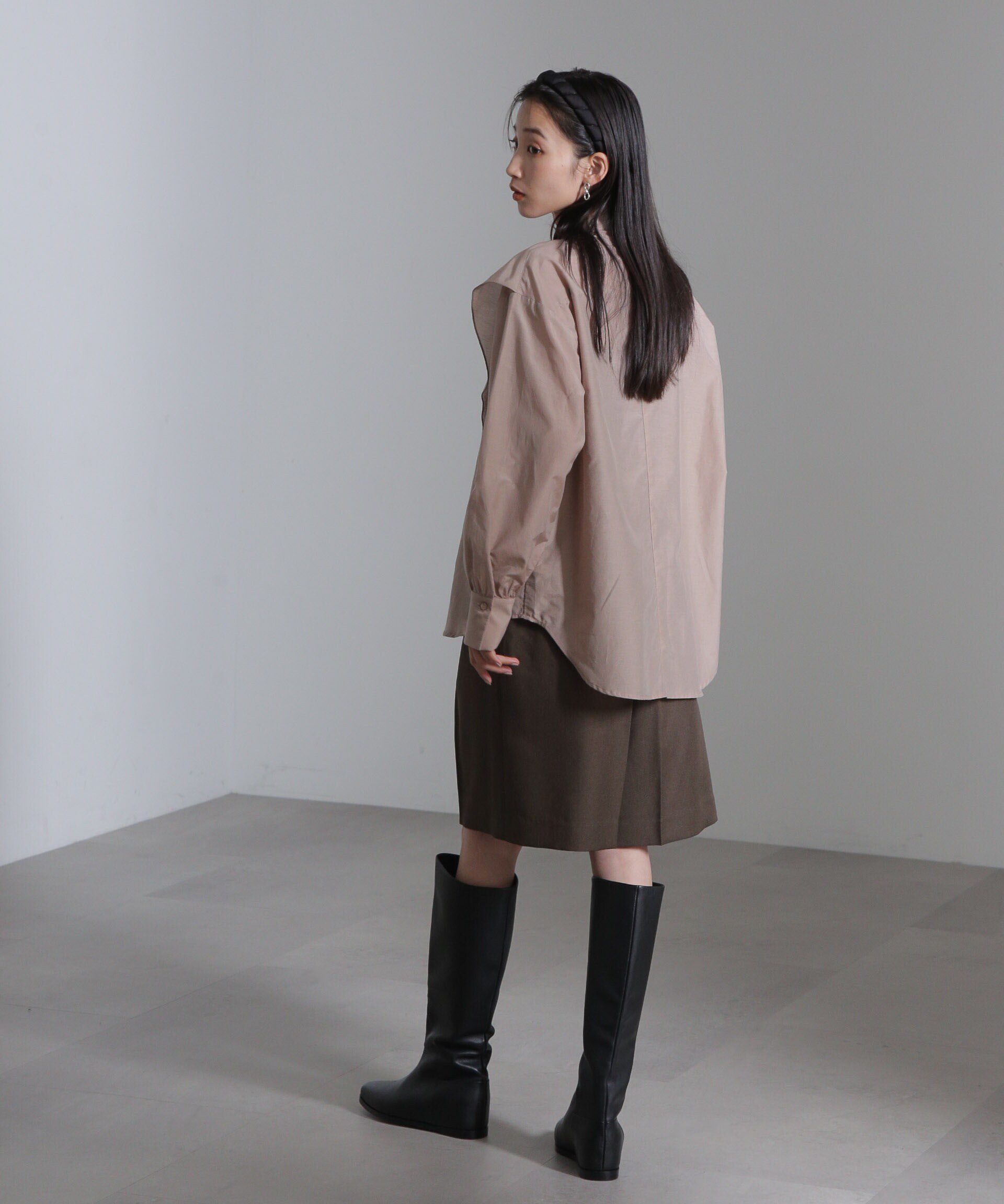 nano･universe「シルク混ビックカラーシャツ」|シャツ・ブラウス|