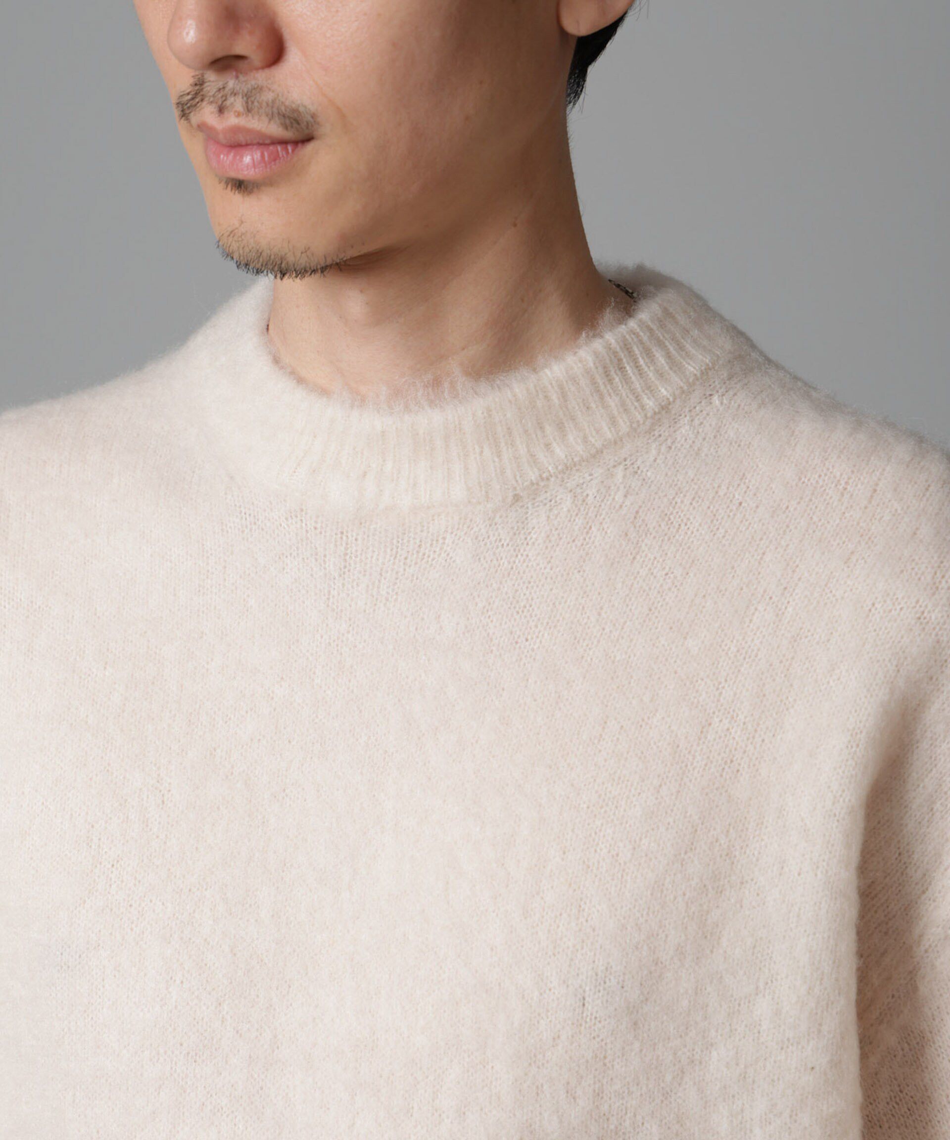 nano･universe「モヘヤブレンド起毛クルーネックニット」|ニット・セーター|