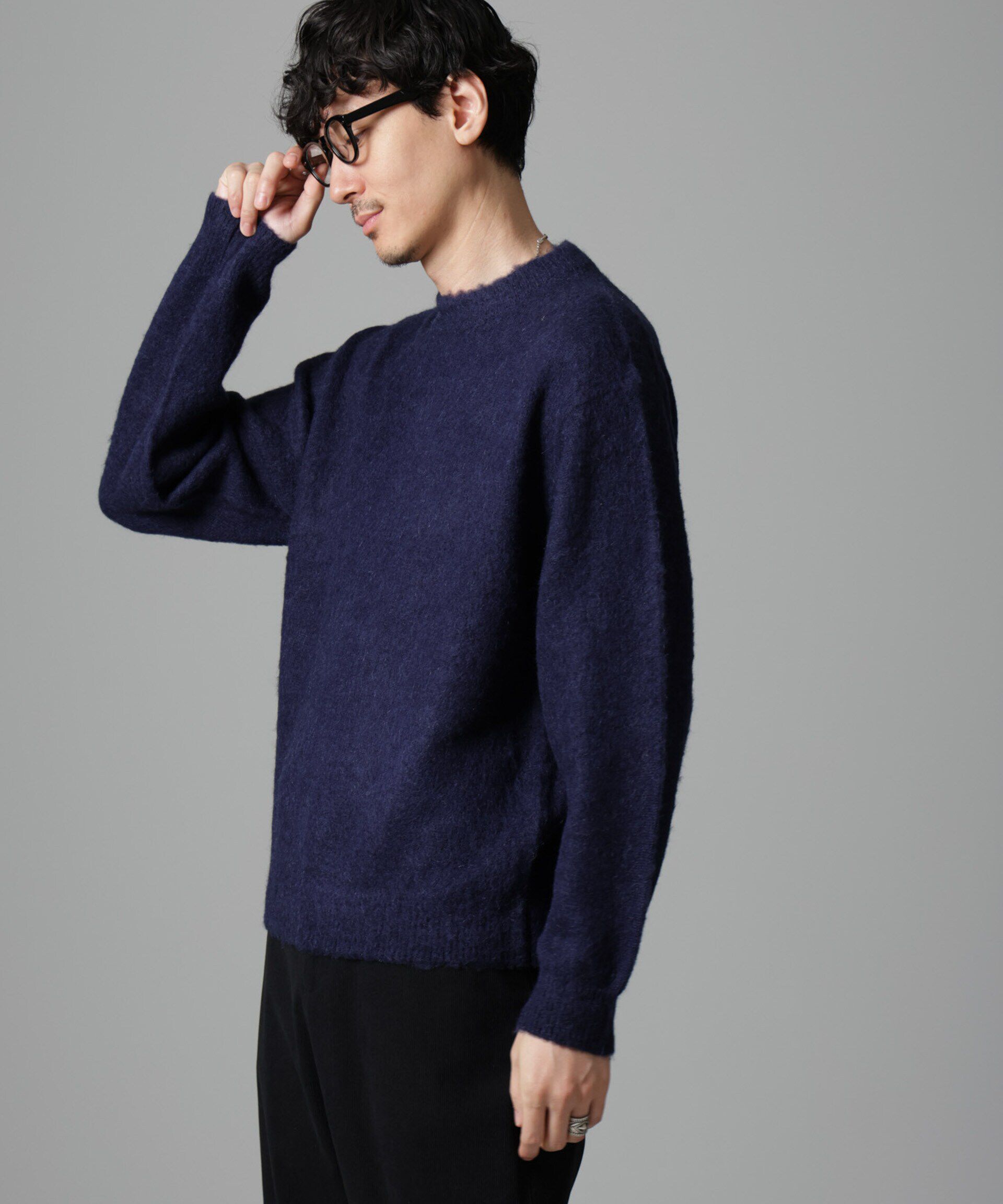 nano･universe「モヘヤブレンド起毛クルーネックニット」|ニット・セーター|