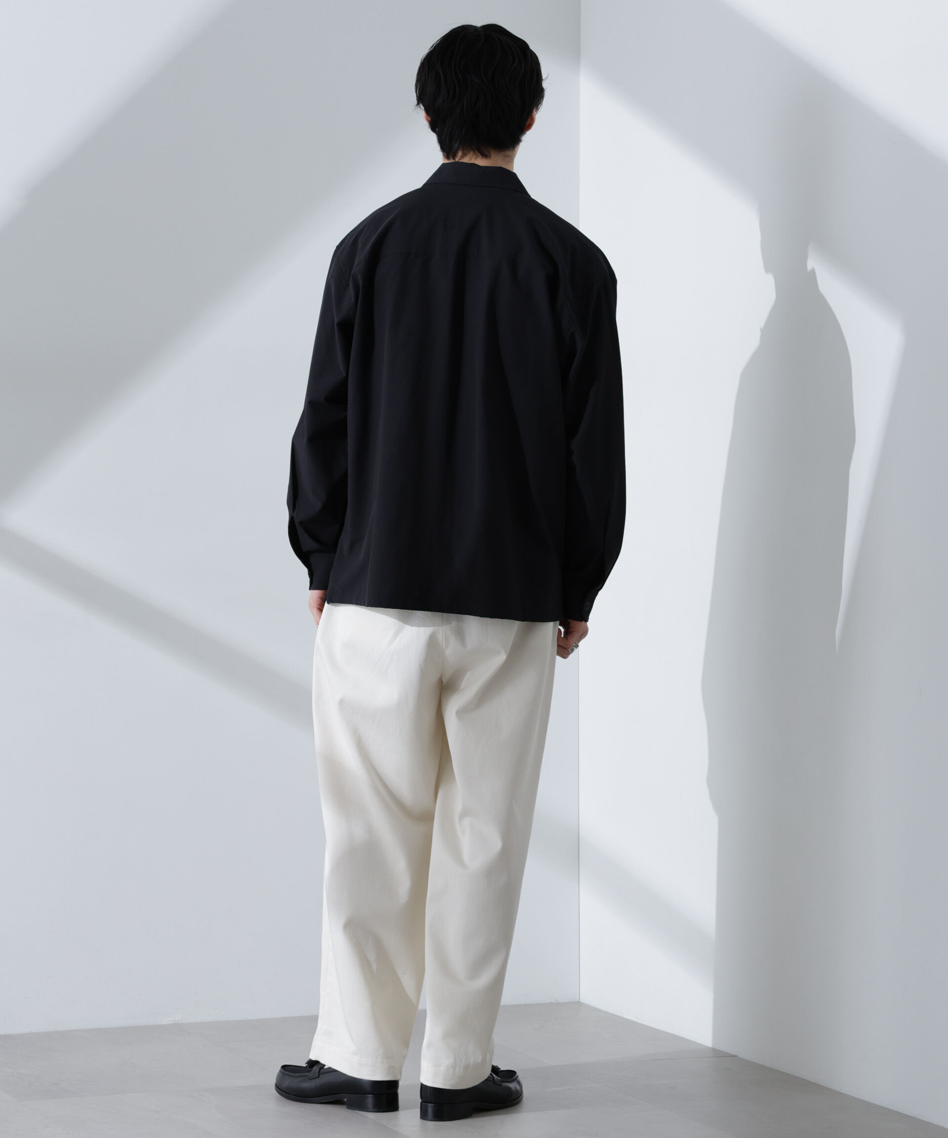 nano･universe「ストレッチワイドシャツブルゾン(セットアップ可)」|ブルゾン・スタジャン|