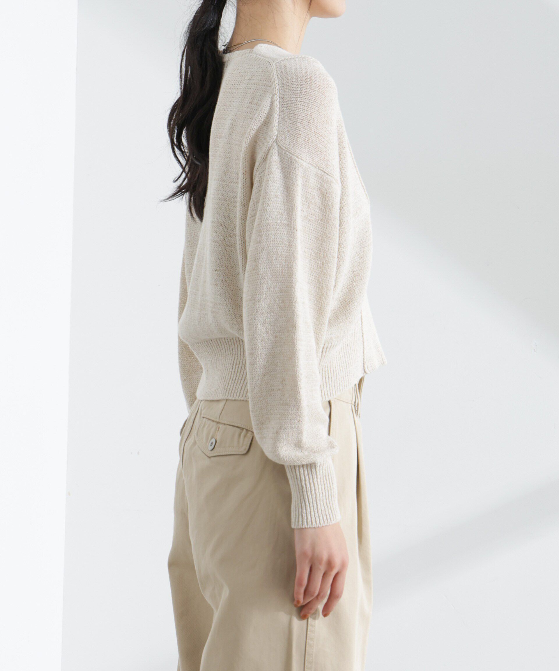 nano･universe「リネン混テープヤーンZIPカーディガン」|ニット・セーター|