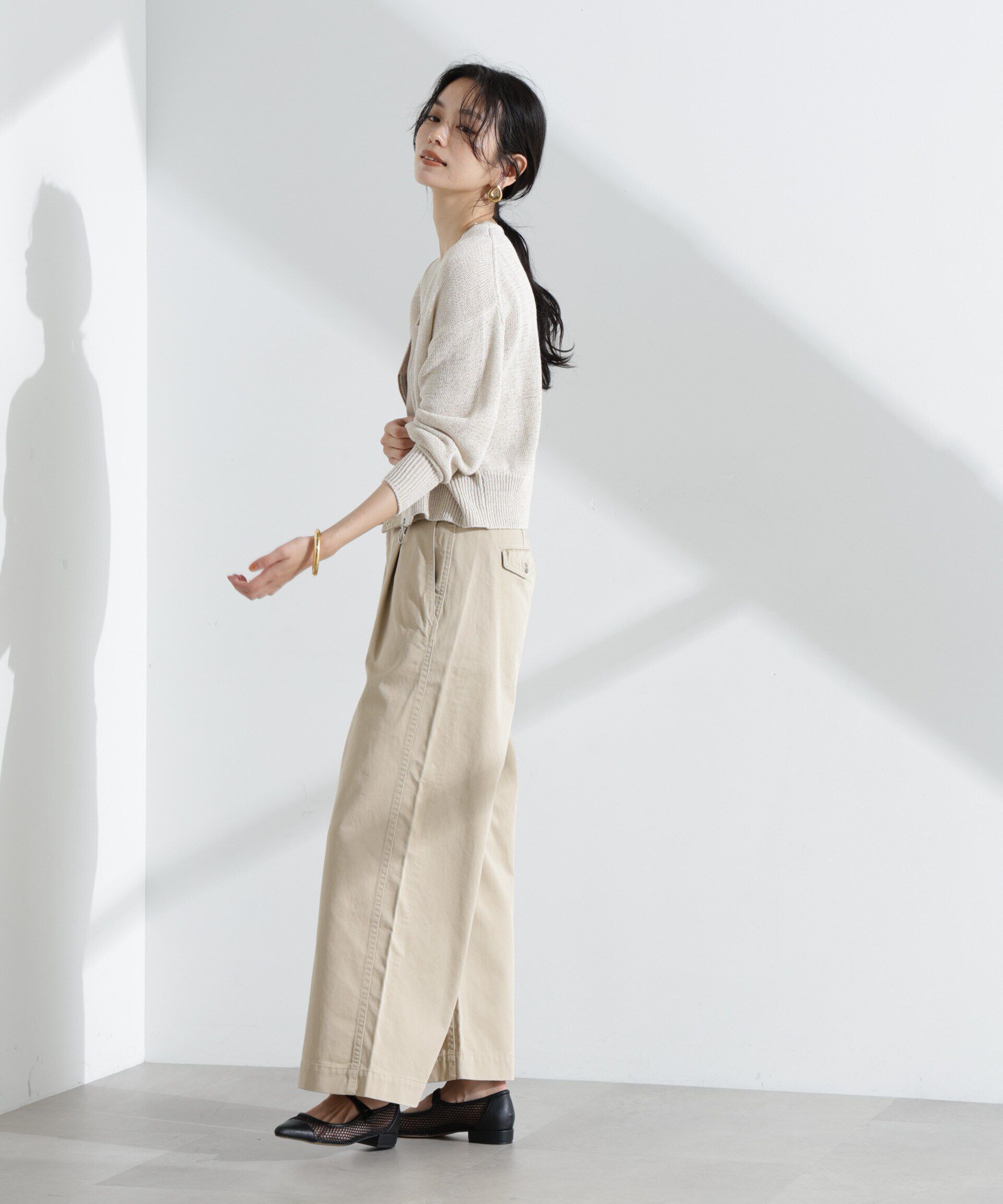 nano･universe「リネン混テープヤーンZIPカーディガン」|ニット・セーター|