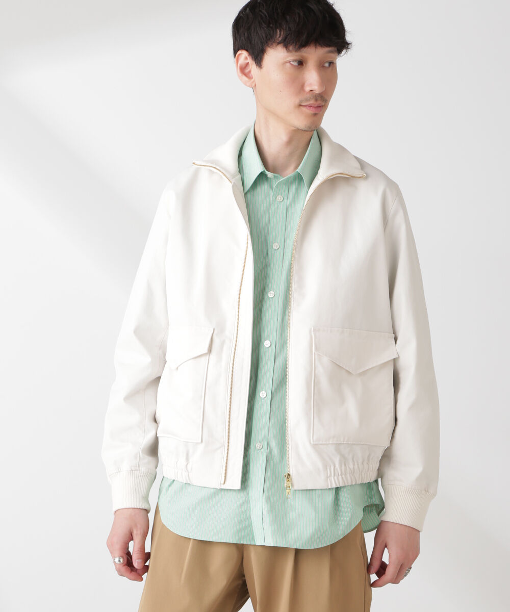 nano･universe「タスランカルゼミリタリーブルゾン」|ブルゾン・スタジャン|ホワイト