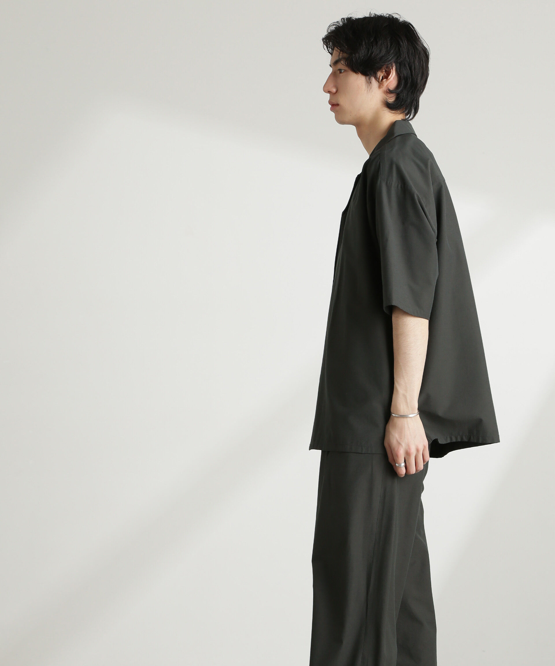 nano･universe「ストレッチワイドオープンカラーシャツ 半袖(セットアップ可)」|シャツ・ブラウス|