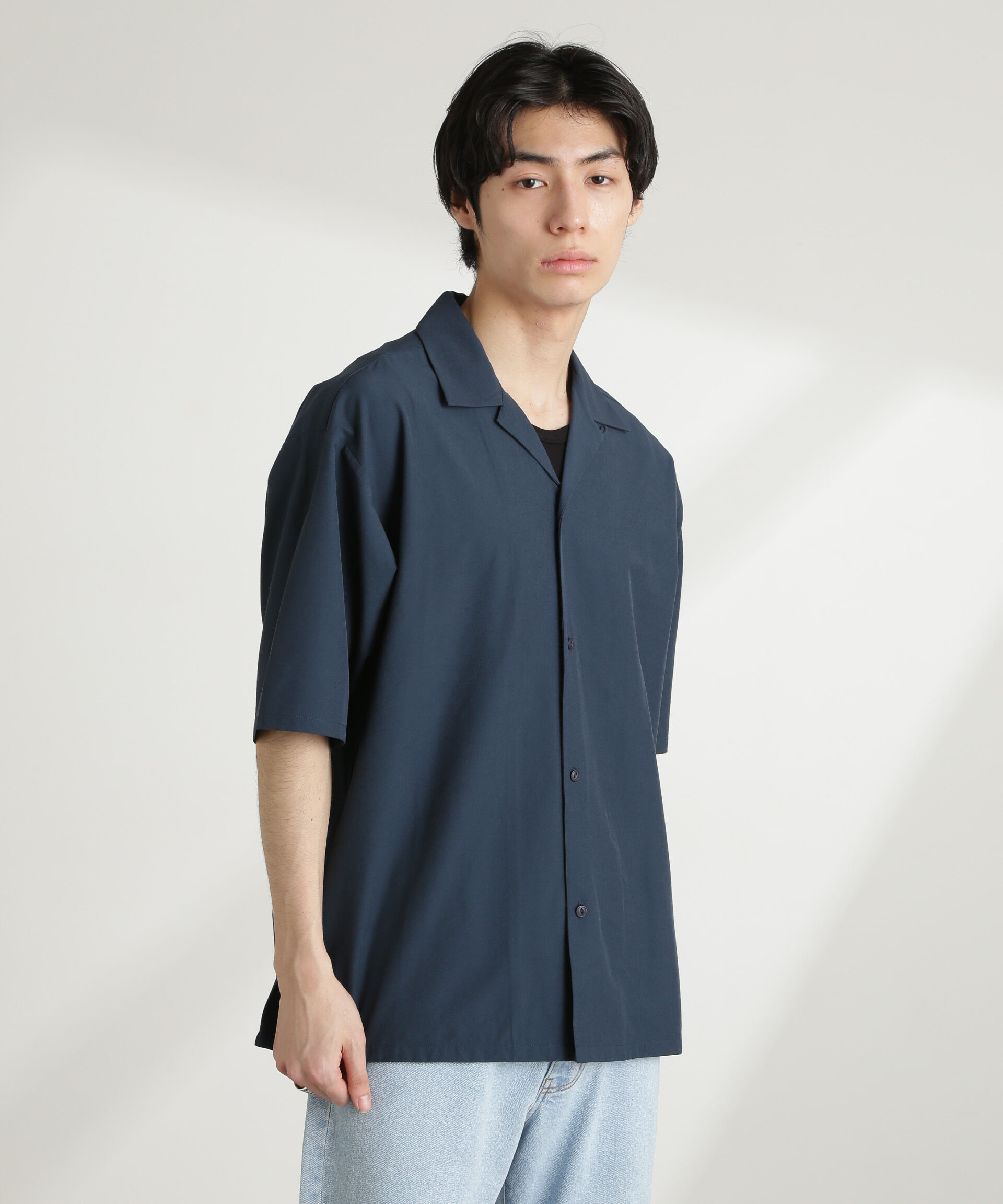 nano･universe「ストレッチワイドオープンカラーシャツ 半袖(セットアップ可)」|シャツ・ブラウス|