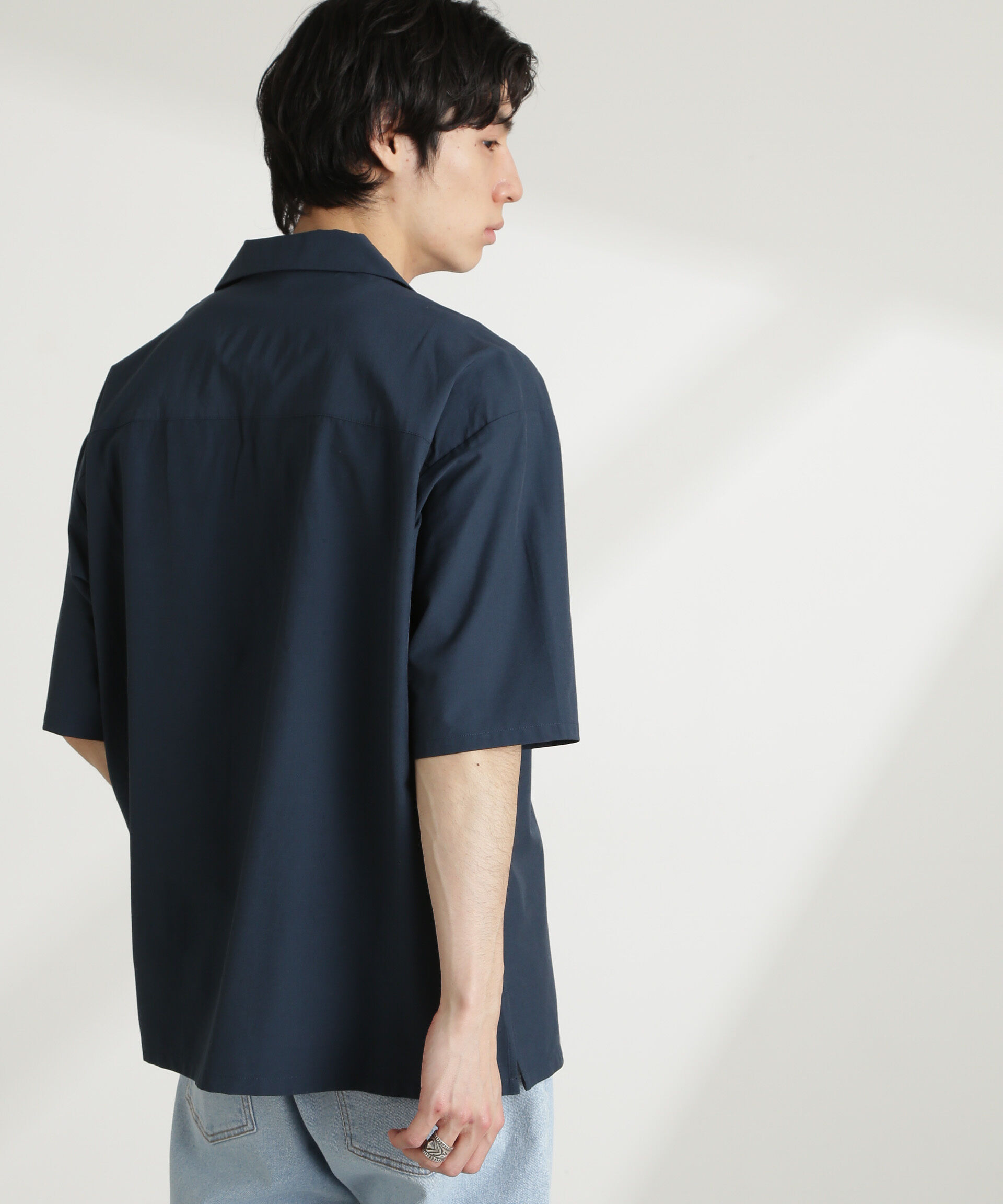 nano･universe「ストレッチワイドオープンカラーシャツ 半袖(セットアップ可)」|シャツ・ブラウス|