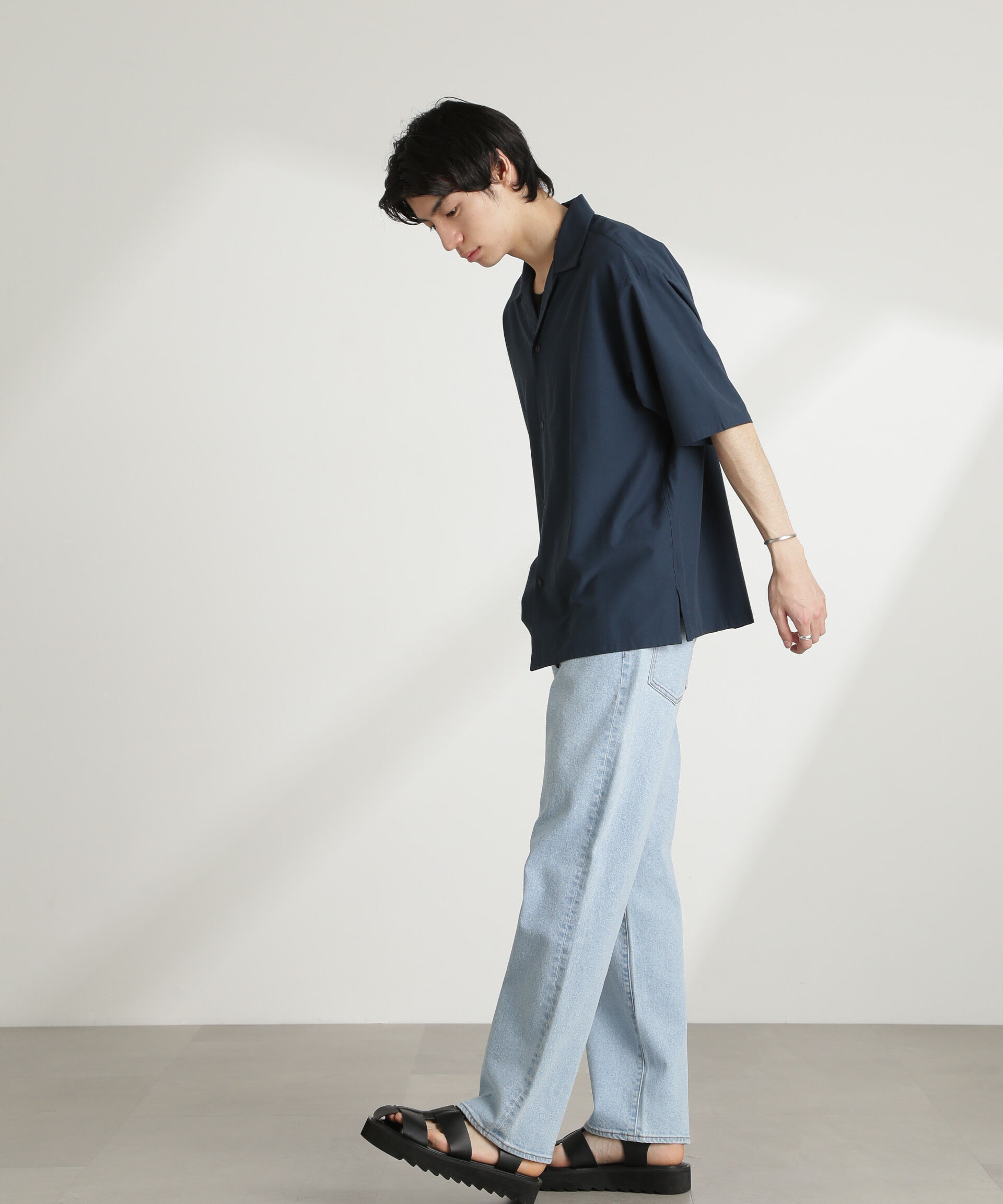 nano･universe「ストレッチワイドオープンカラーシャツ 半袖(セットアップ可)」|シャツ・ブラウス|