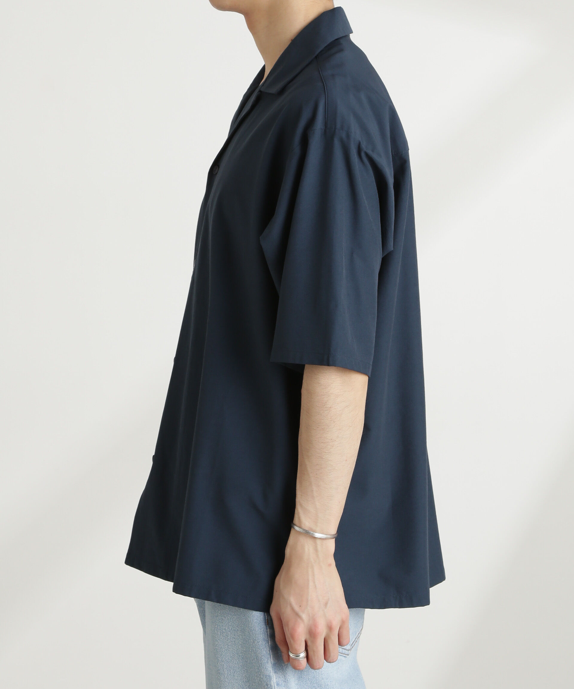 nano･universe「ストレッチワイドオープンカラーシャツ 半袖(セットアップ可)」|シャツ・ブラウス|