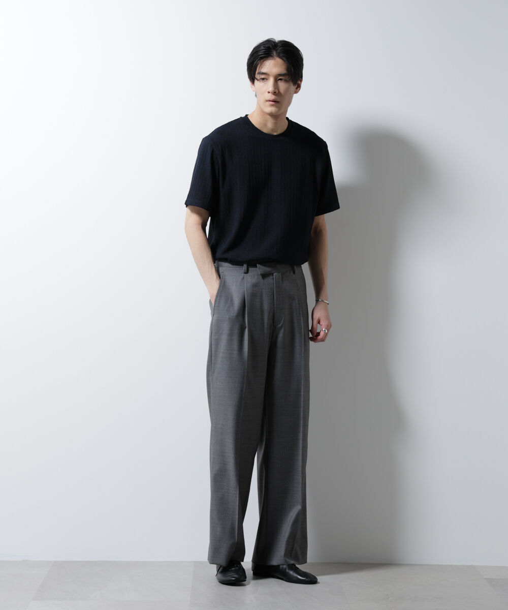 nano･universe「｢Damerino｣ヘリンボンクルーネックTシャツ/防シワ・吸水速乾・UVカット」|Tシャツ・カットソー|