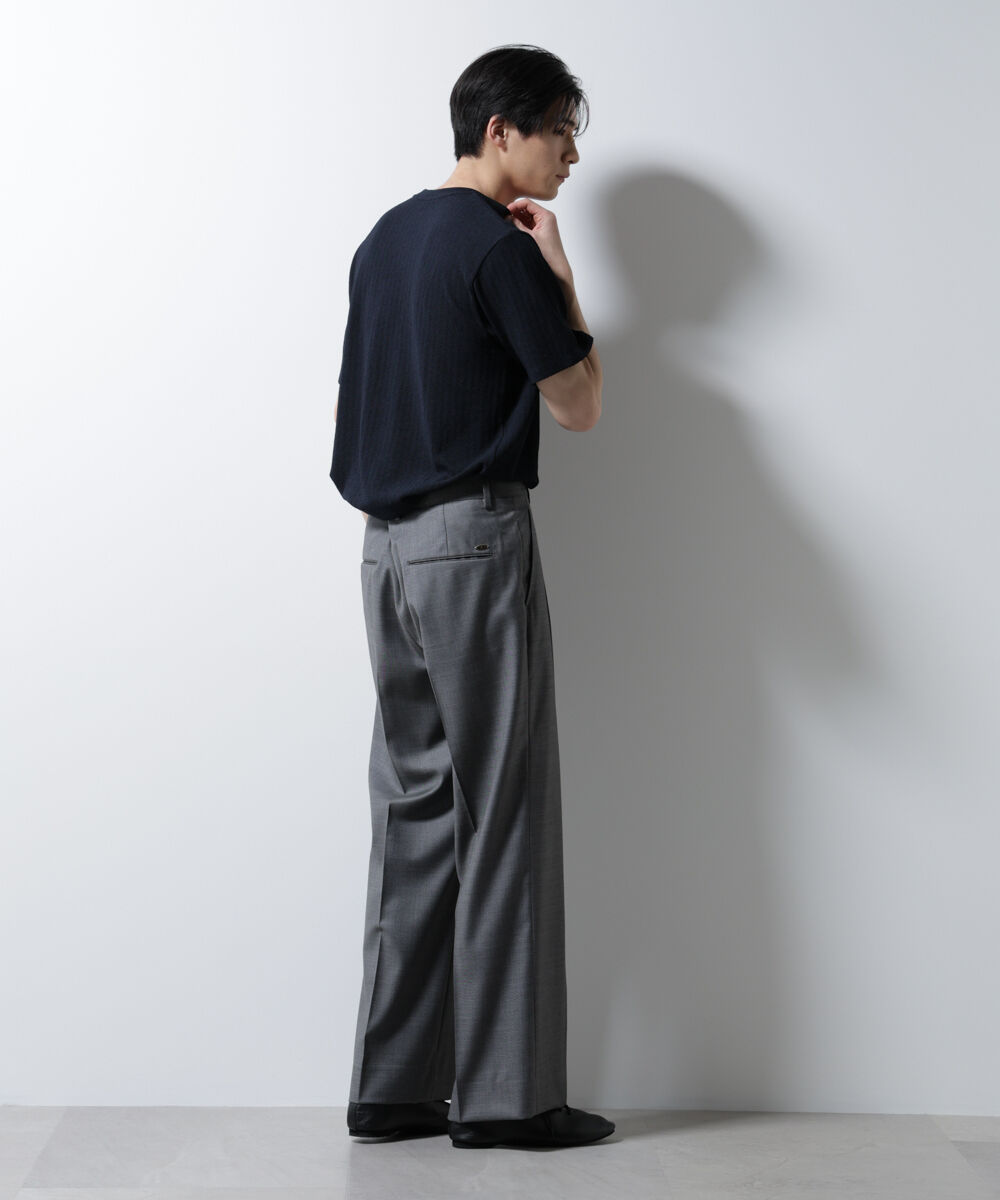 nano･universe「｢Damerino｣ヘリンボンクルーネックTシャツ/防シワ・吸水速乾・UVカット」|Tシャツ・カットソー|