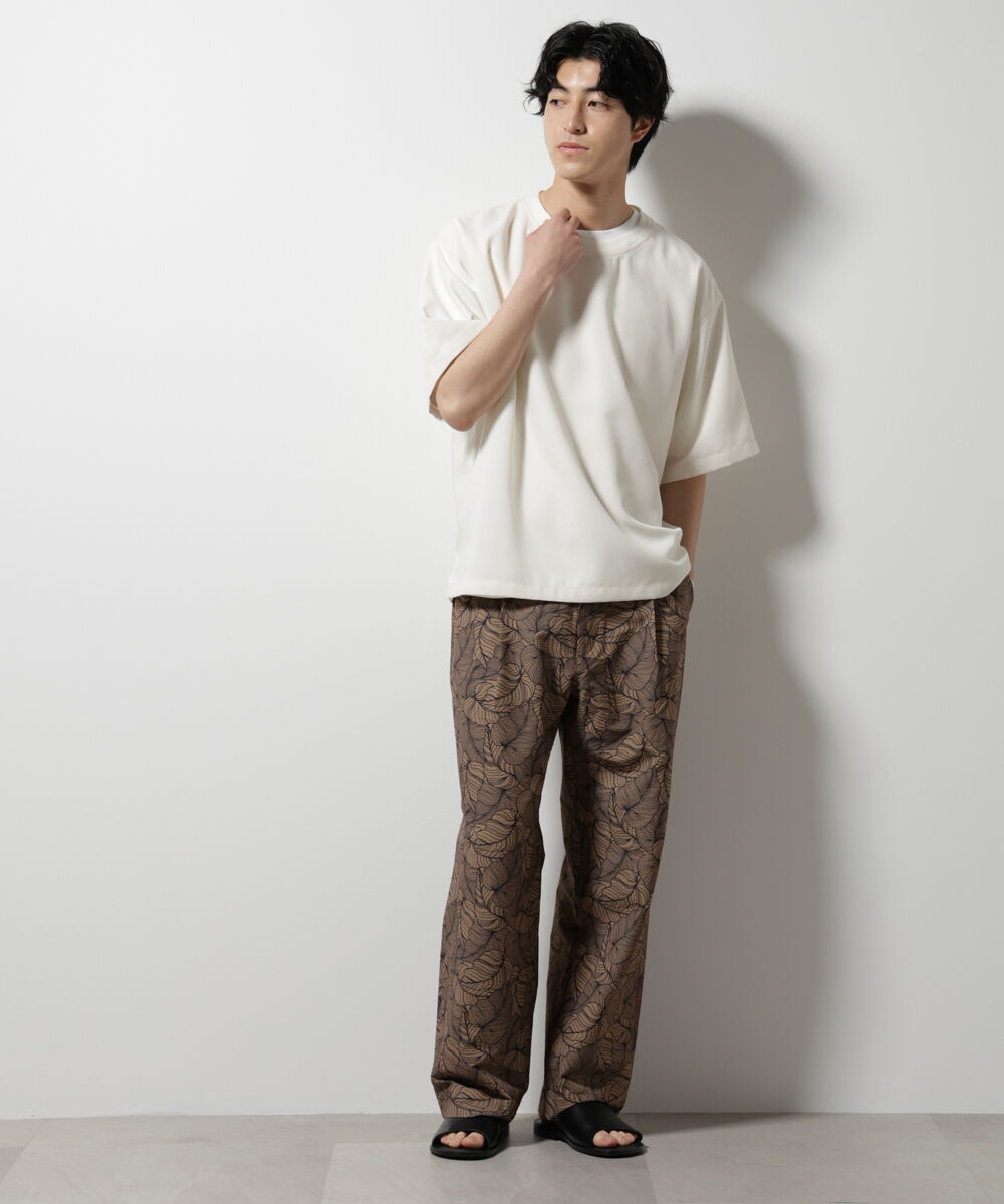 nano･universe「ボタニカルパターンサッカーイージーパンツ(セットアップ可)」|チノ|