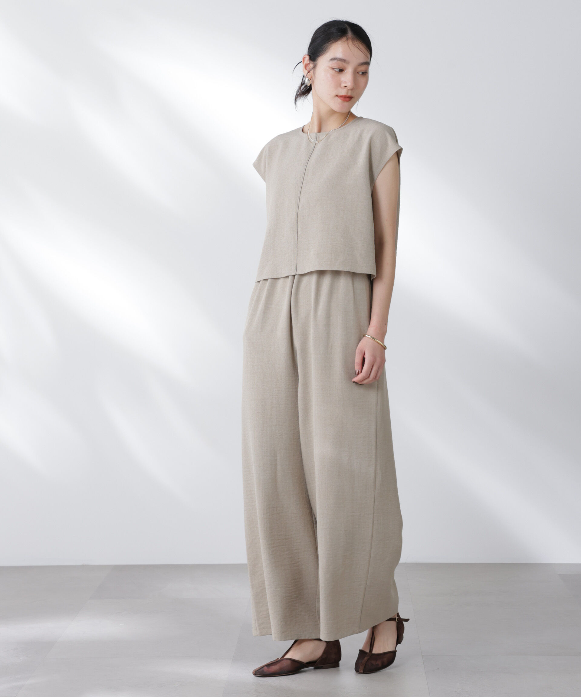 nano･universe「フレンチスリーブオールインワン」|ワンピース|