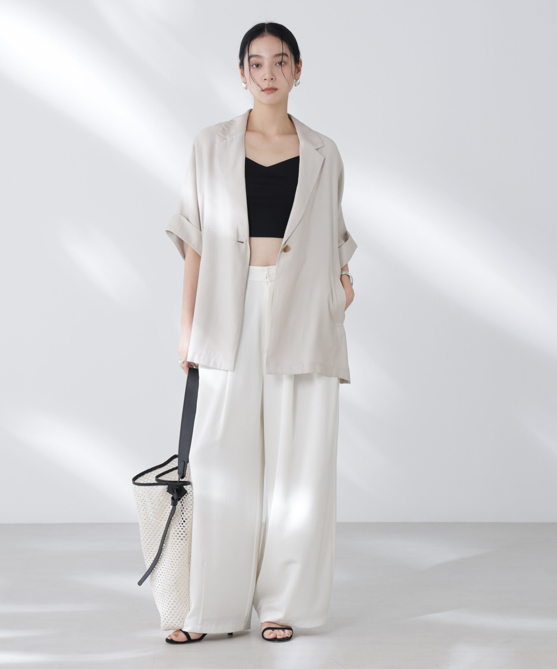 nano･universe「ハーフスリーブラフジャケット」|テーラードジャケット|