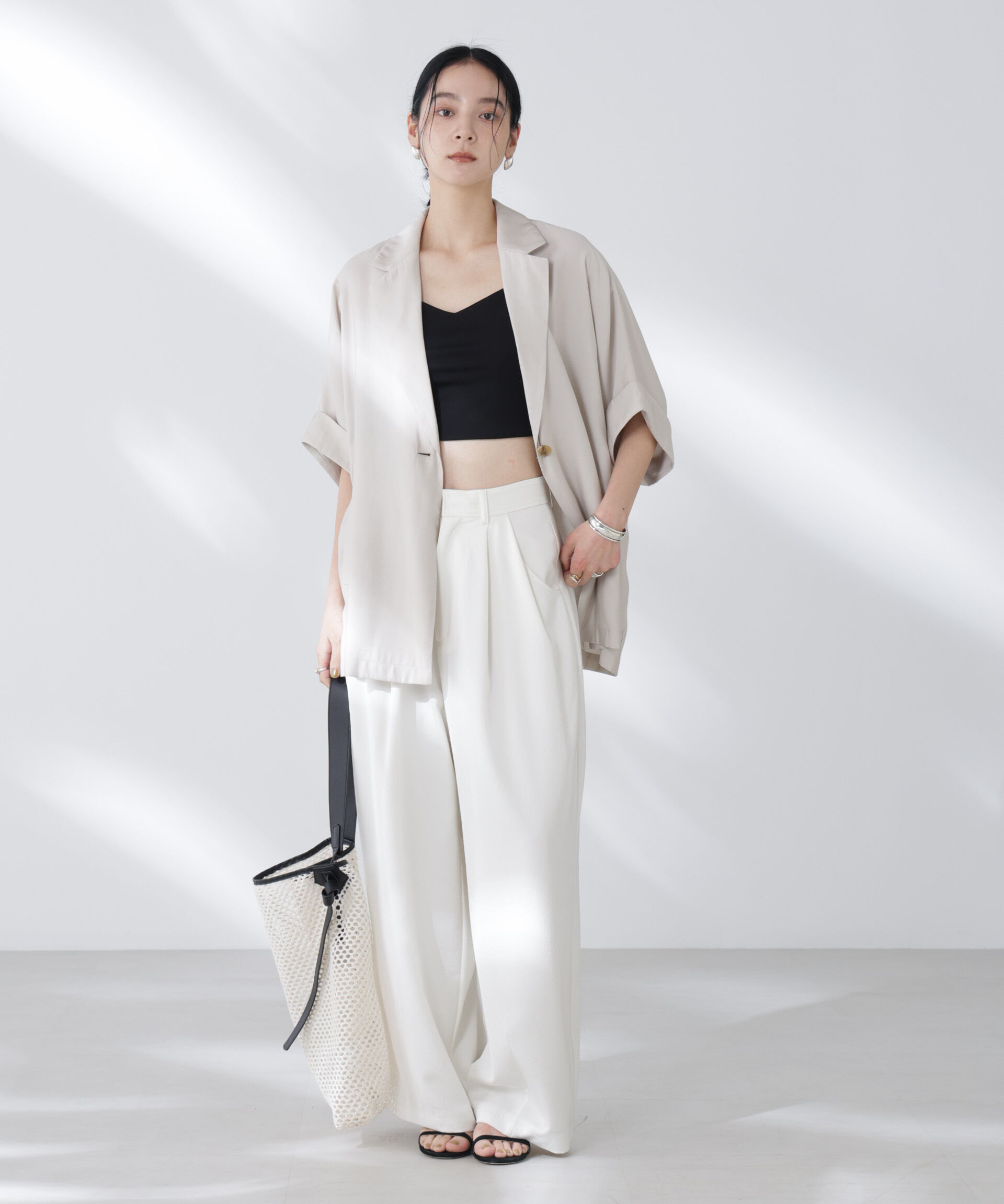 nano･universe「ハーフスリーブラフジャケット」|テーラードジャケット|