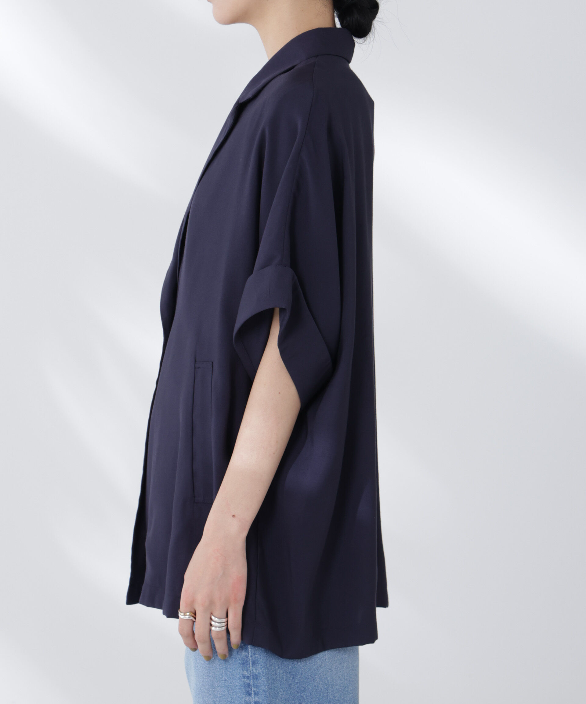 nano･universe「ハーフスリーブラフジャケット」|テーラードジャケット|