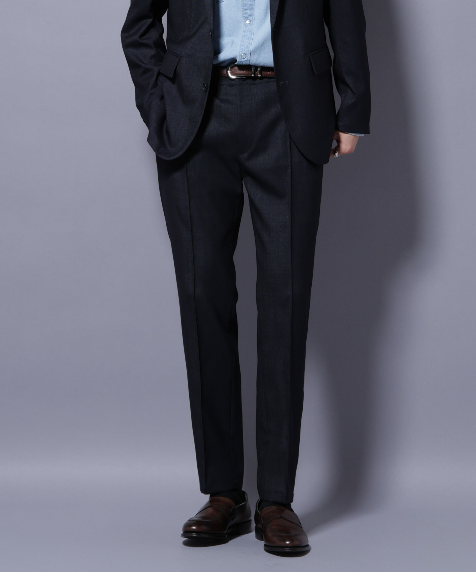 nano･universe「「N TROUSERS PREMIUM」ウールデニムパンツ/STRETCH(セットアップ可)」|スーツ|ネイビー