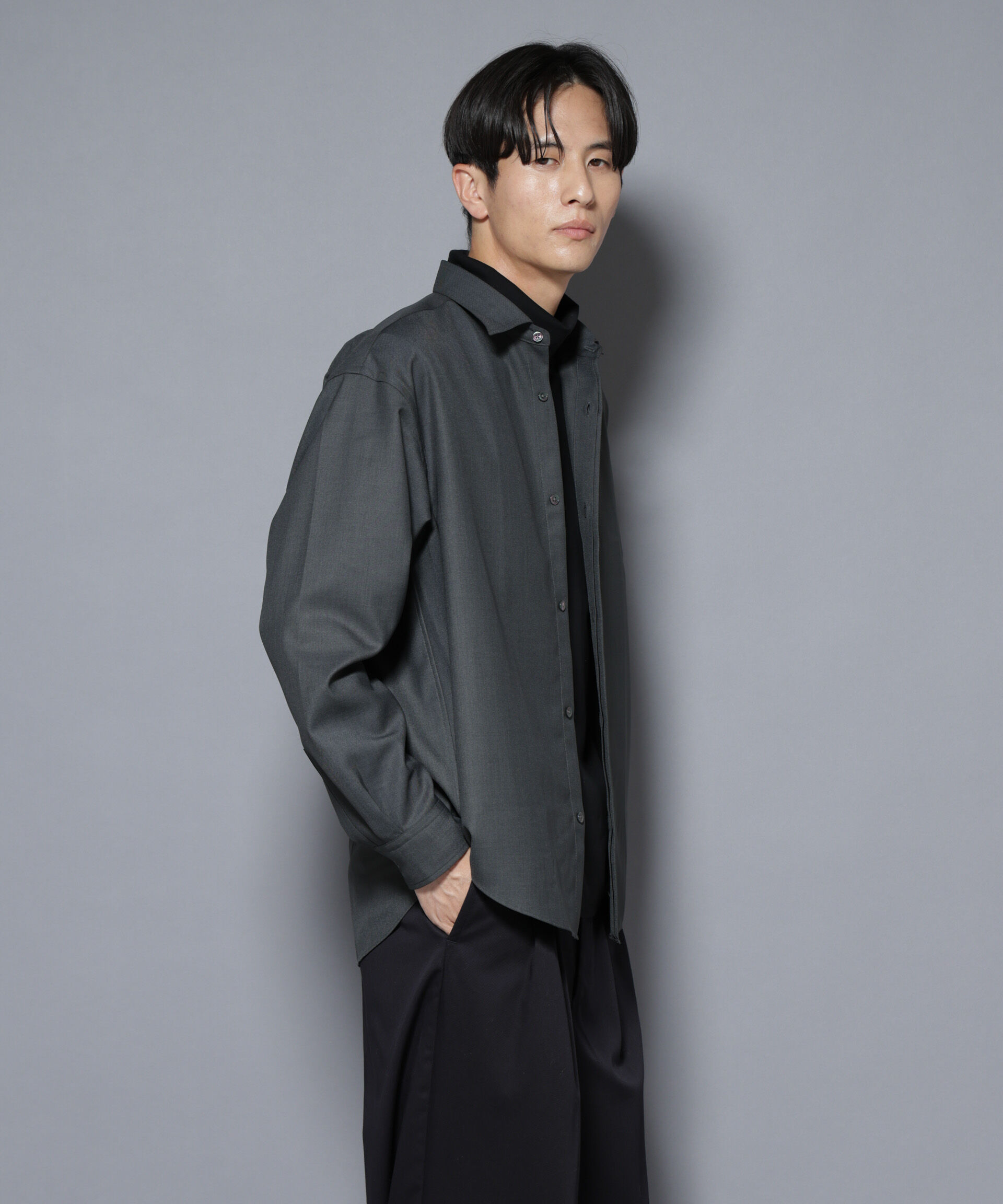 nano･universe「｢Gavante｣ ドライギャバレギュラーカラーシャツ」|シャツ・ブラウス|