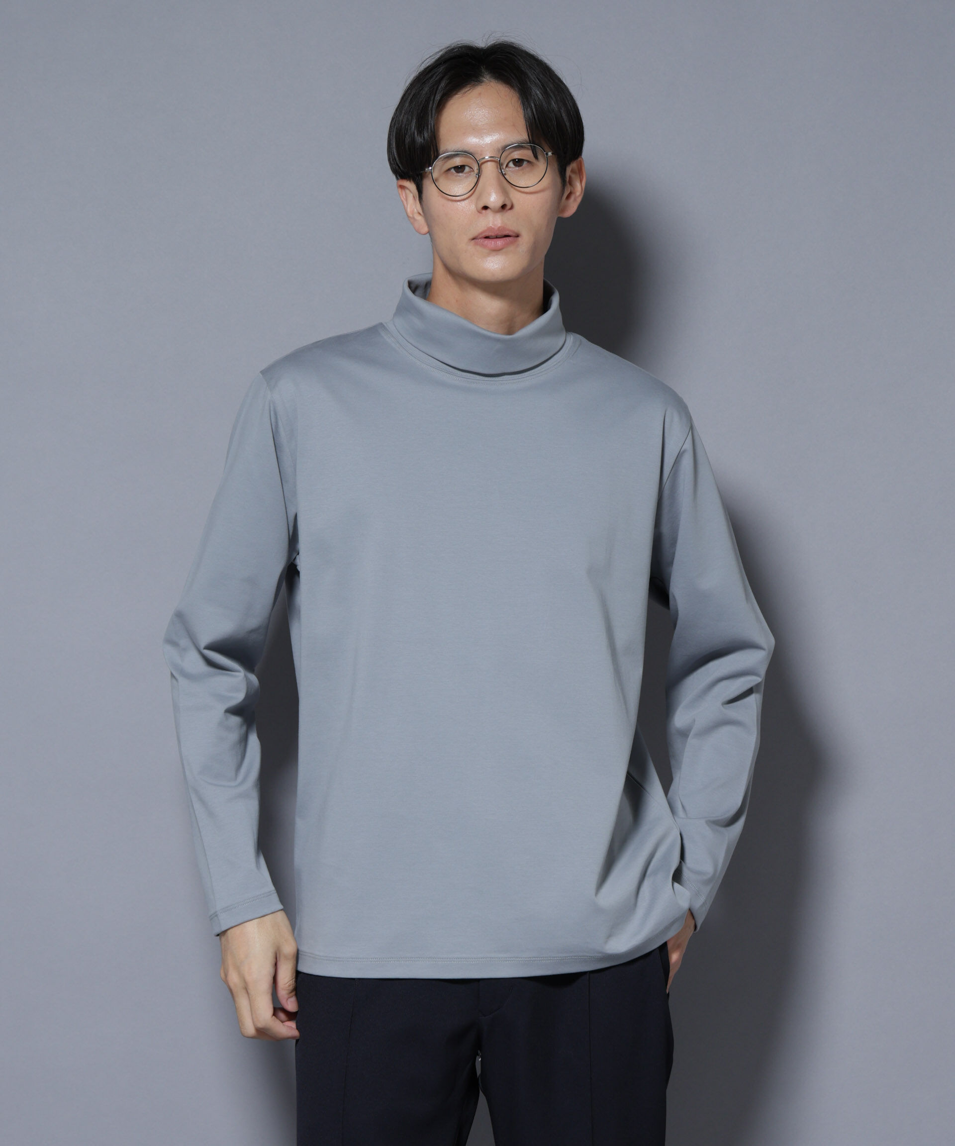 nano･universe「ジャケT(R) プレミアム タートルネック 長袖」|Tシャツ・カットソー|ブルーグレー5